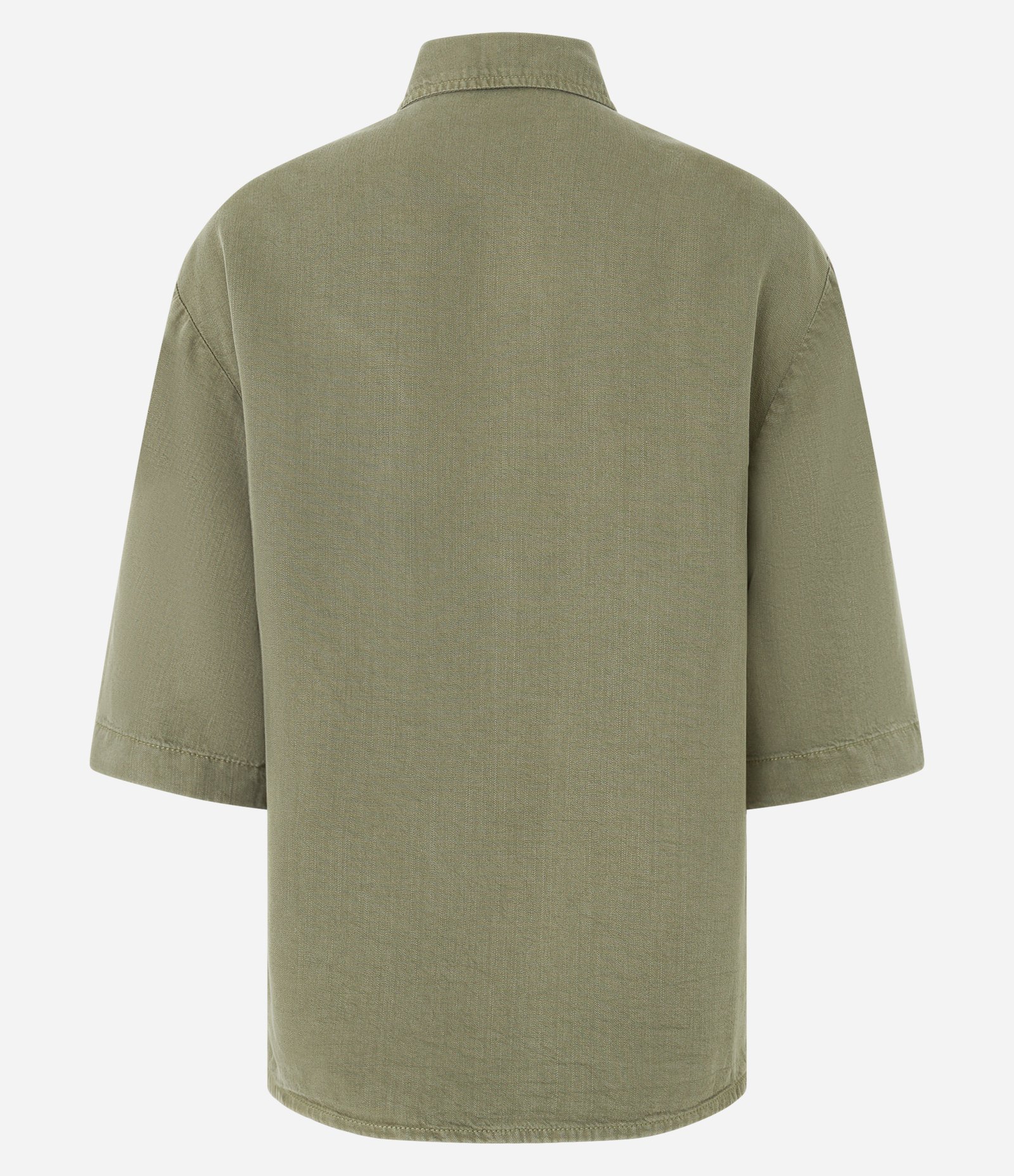 Camisa em Sarja com Abotoamento Frontal e Bolso Verde 6