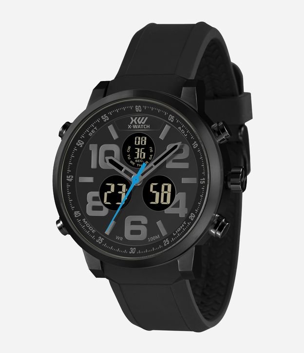 Relógio Masculino X-Watch Analógico e Digital com Caixa de Aço e Pulseira de Silicone