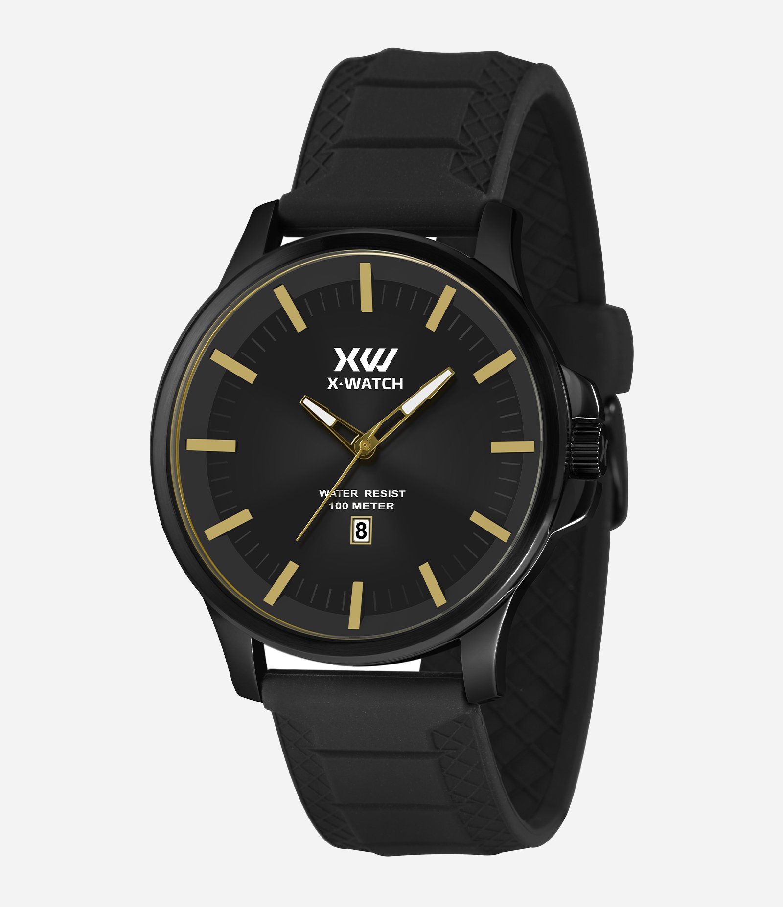 Relógio Masculino X-Watch Analogico com Caixa de Aço e Pulseira de Silicone Preto 1