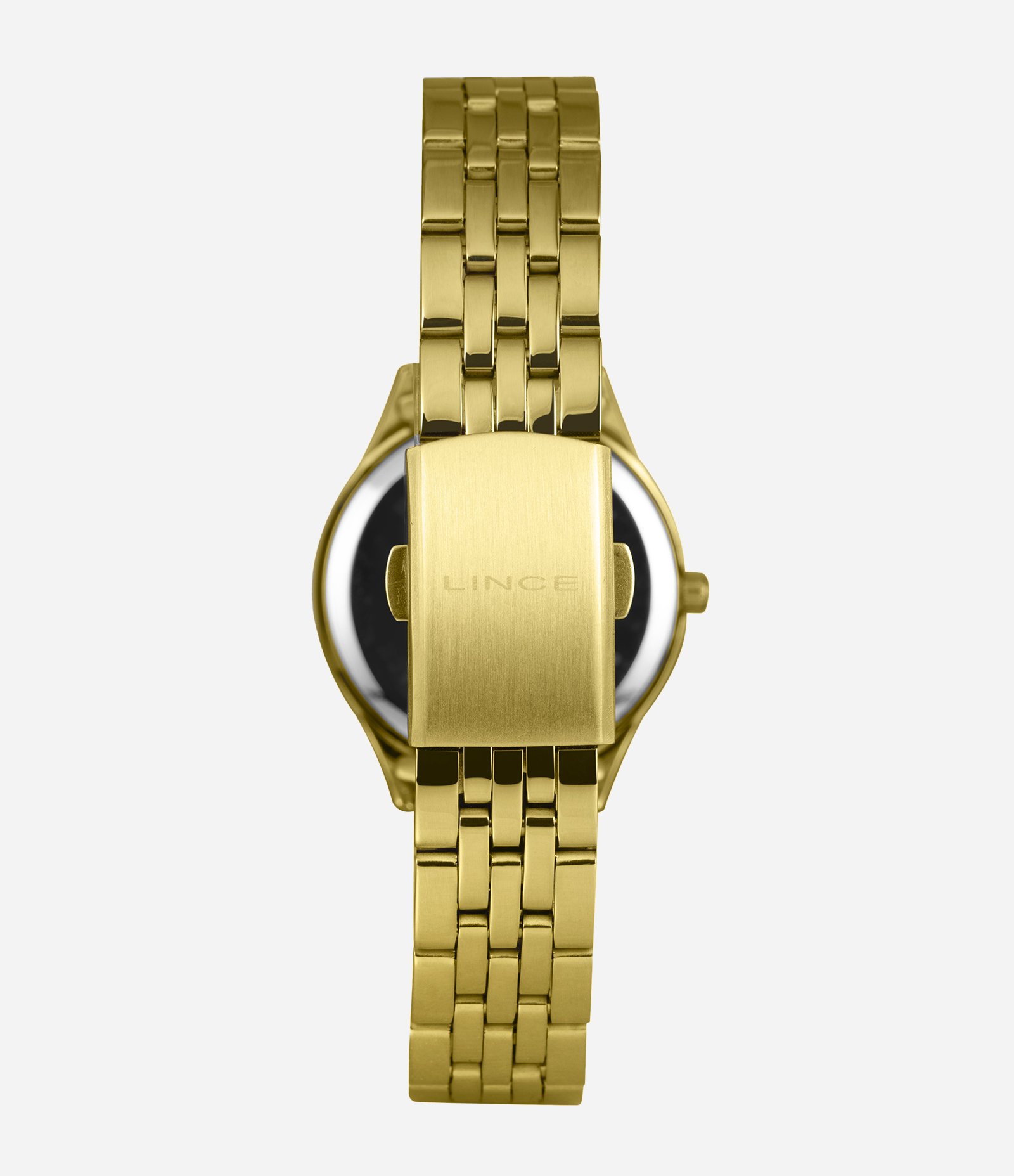 Kit Relógio Feminino Lince Analógico com Caixa e Pulseira de Metal  Dourado 3