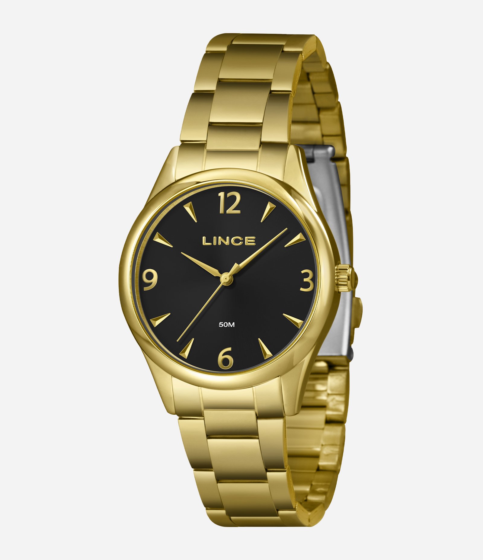 Relógio Feminino Lince Analogio com Caixa e Pulseira de Metal  Dourado 1