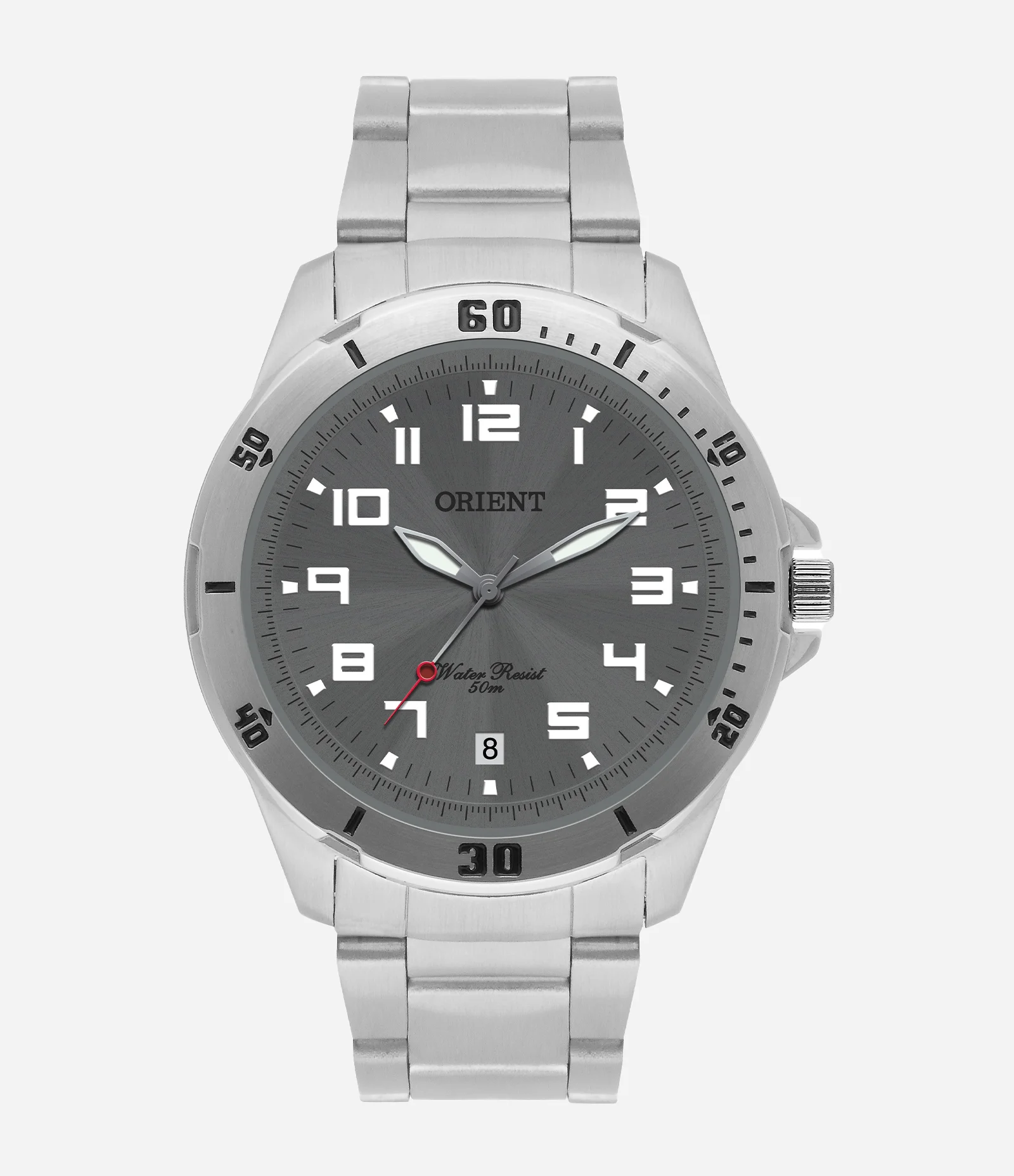 Relógio Masculino Orient Analogico com Caixa e Pulseira de Aço Prata 1