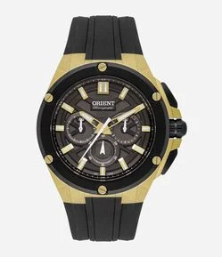 Relógio Masculino Orient Analógico com Caixa de Aço e Pulseira de Silicone 
