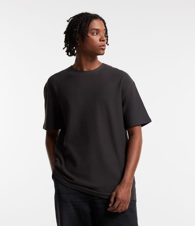 Camiseta em Algodão com Textura Chevron Menor preço em Camiseta em Algodão com Textura Chevron