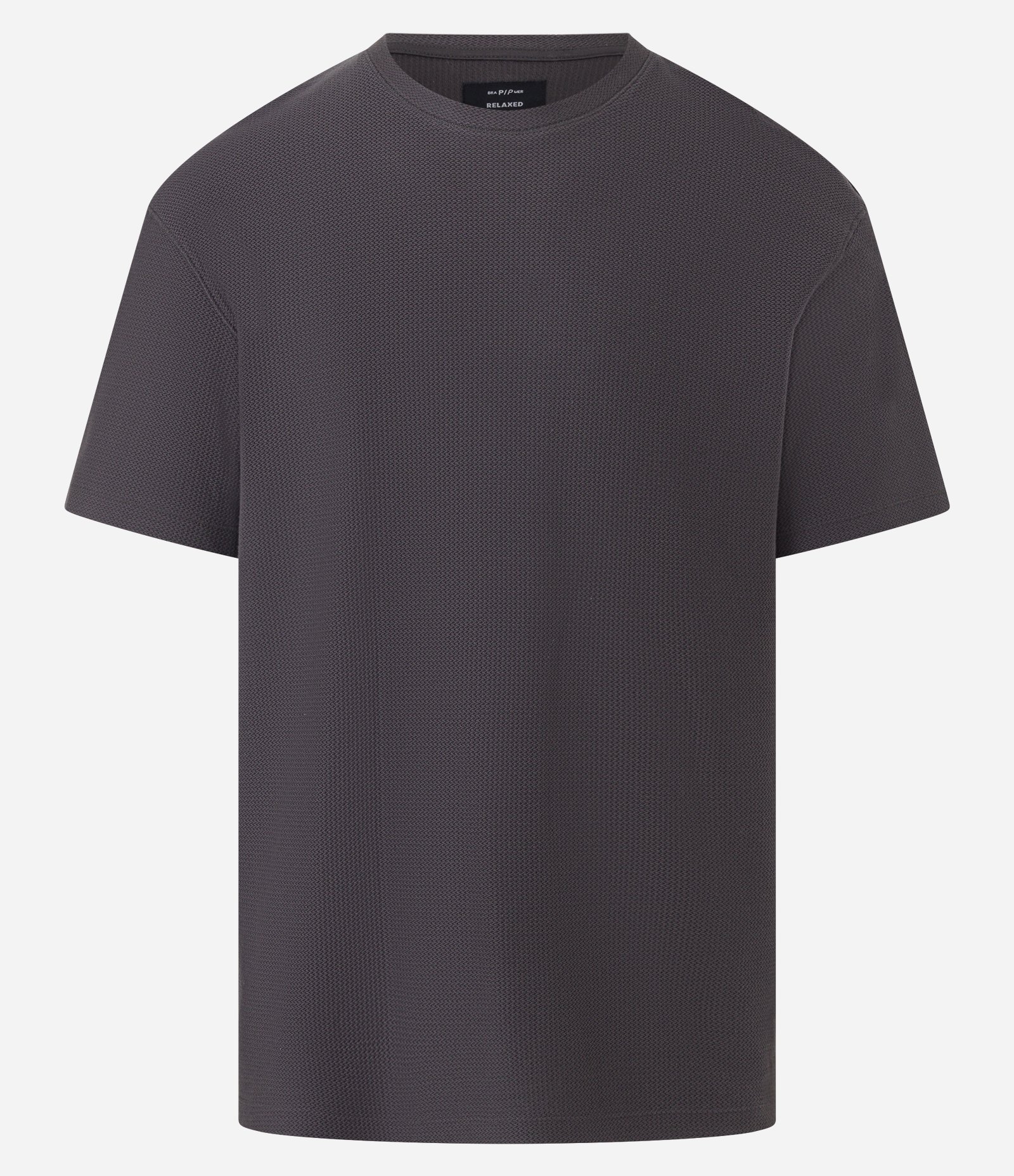 Camiseta em Algodão com Textura Chevron Marrom 5