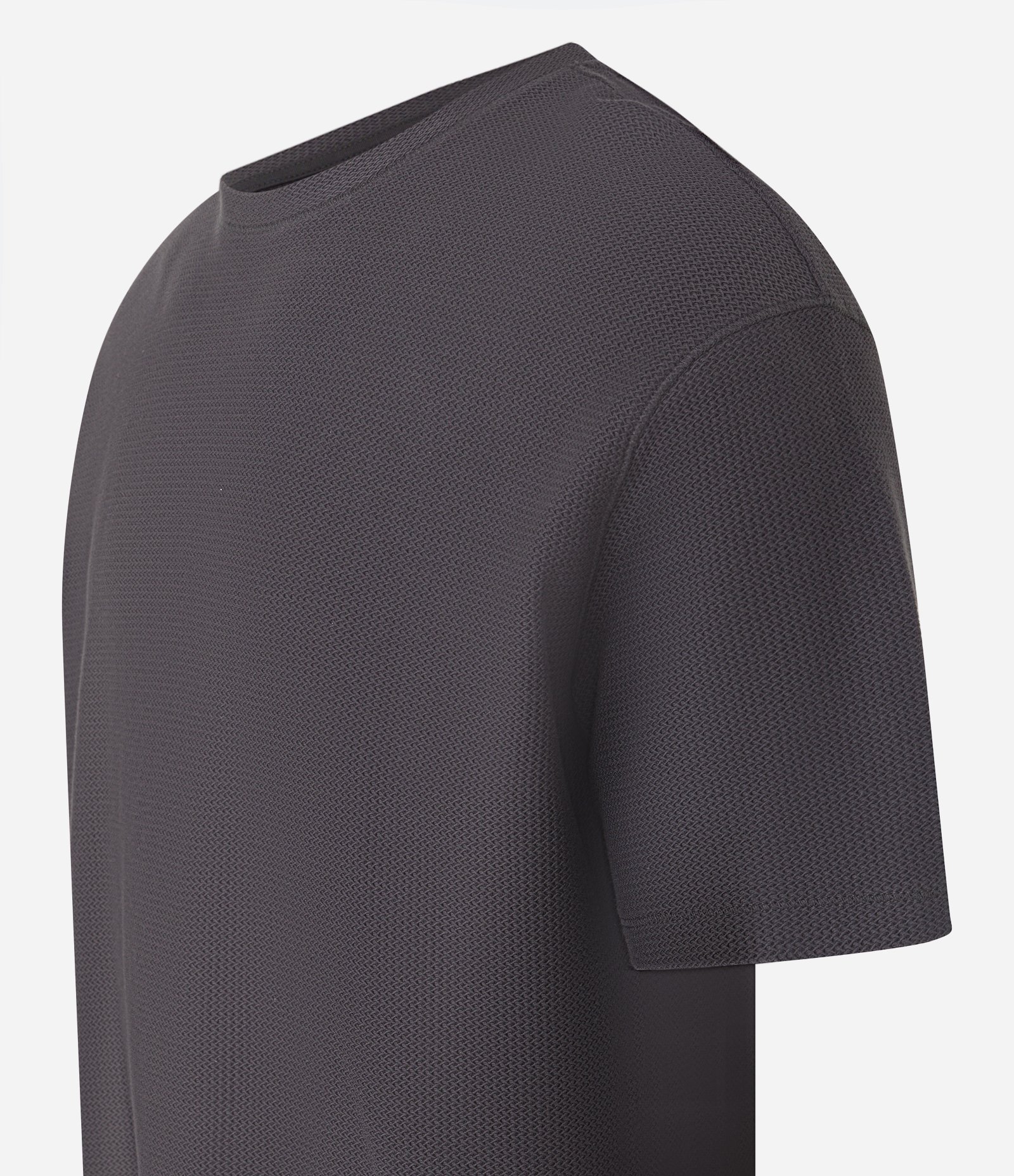 Camiseta em Algodão com Textura Chevron Marrom 6