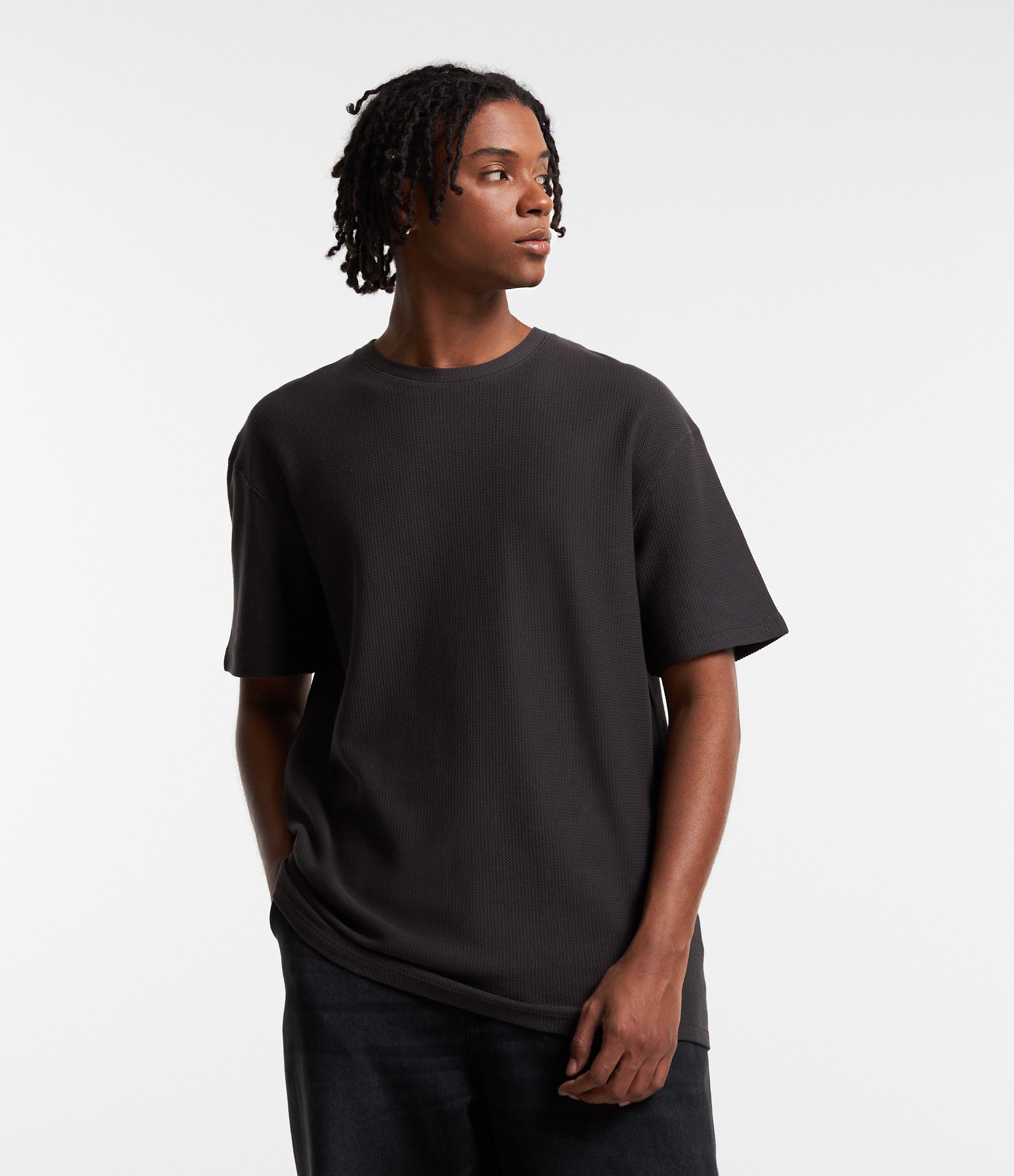 Camiseta em Algodão com Textura Chevron Marrom 1