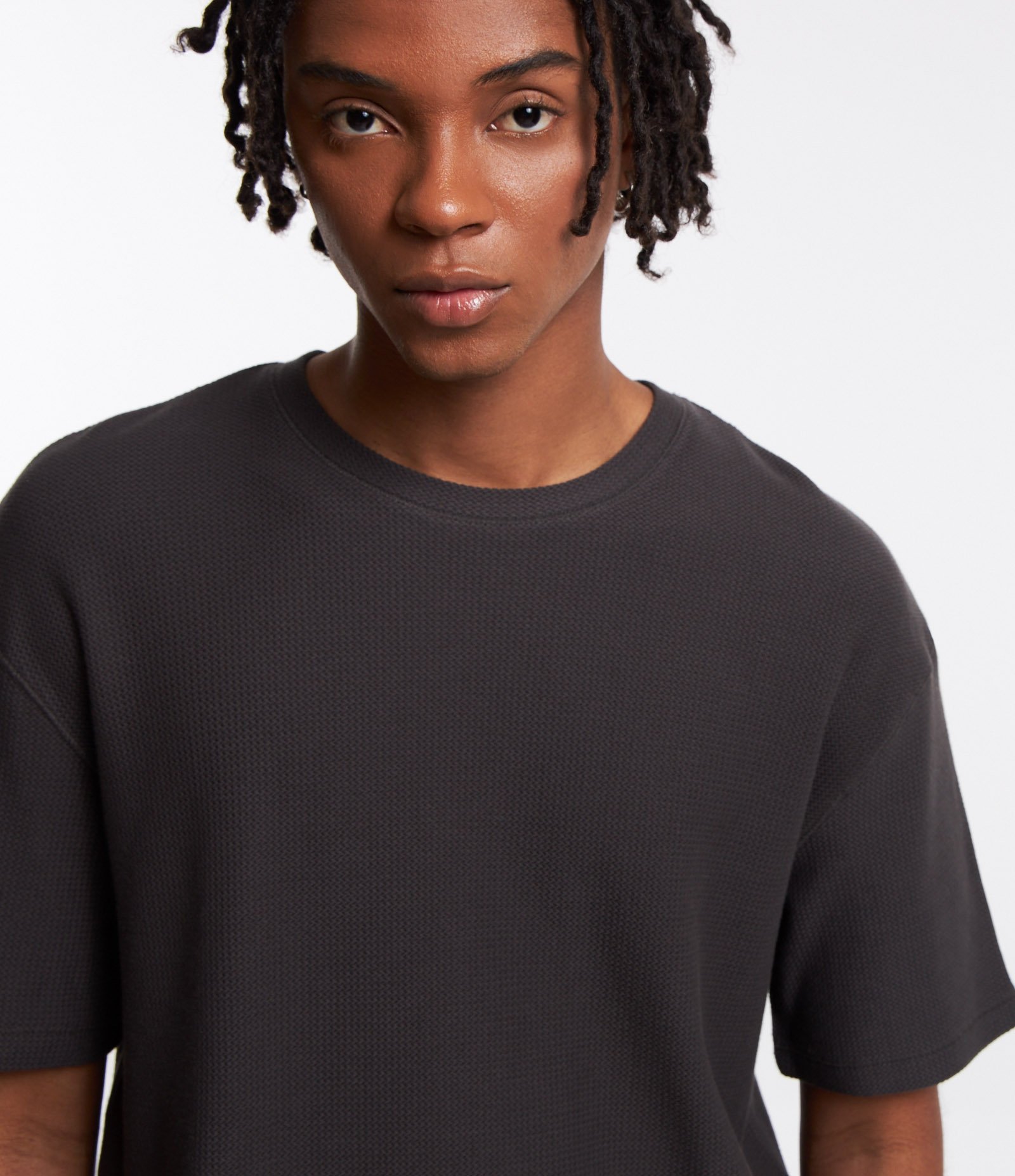 Camiseta em Algodão com Textura Chevron Marrom 4