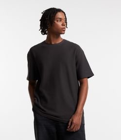 Camiseta em Algodão com Textura Chevron