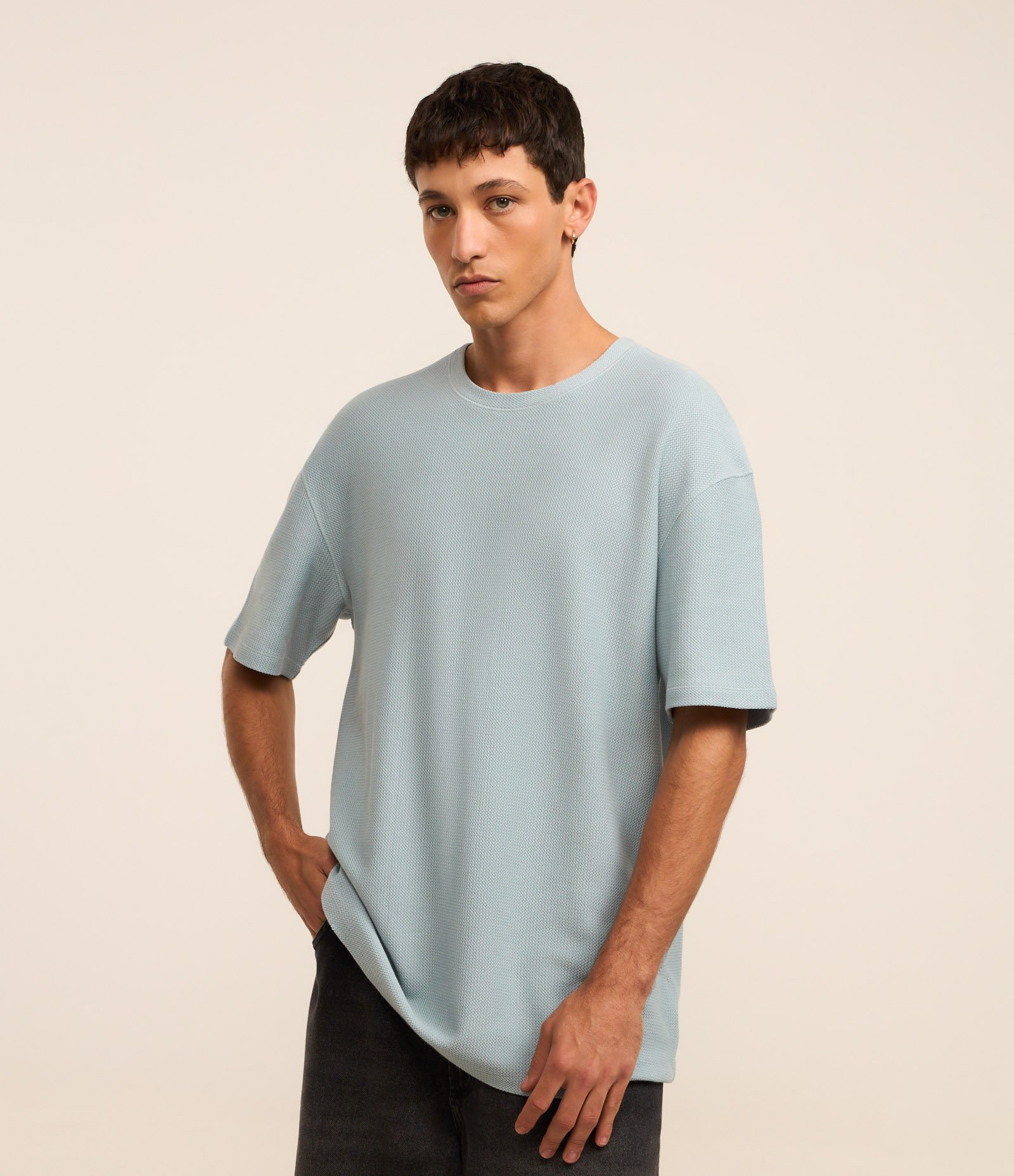 Camiseta em Algodão com Textura Chevron 1