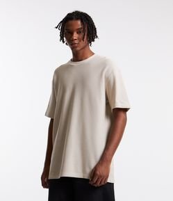 Camiseta em Algodão com Textura Chevron