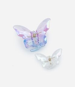 Kit 02 Piranhas de Cabelo Modelo Borboletas Lapidadas