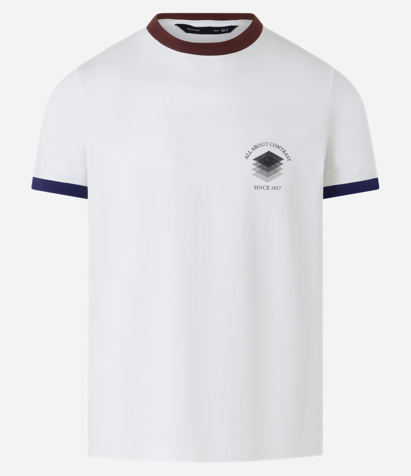 Camiseta em Algodão com Contraste na Gola e Manga Branco Neve 5