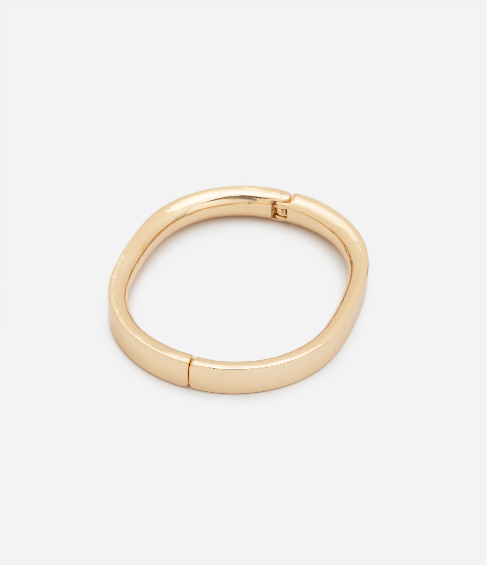 Bracelete Rígido Oval com Mola Dourado 3