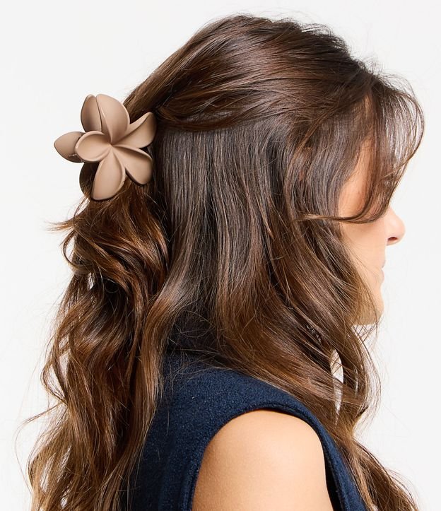 Piranha de Cabelo Média Emborrachada Formato Flor Jasmim