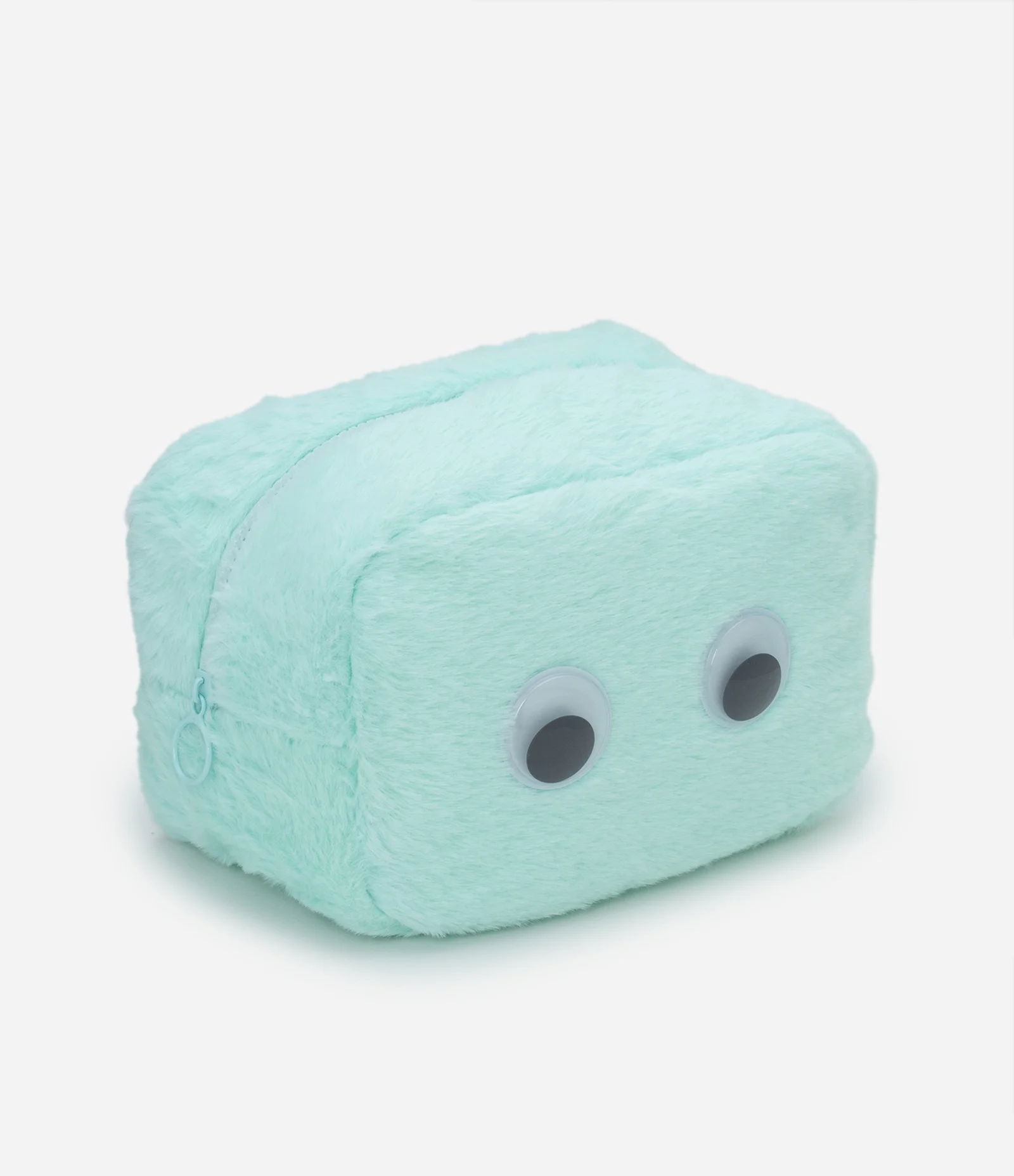 Nécessaire Retangular Média Fleece com Estampa Furry com Olhos Azul Claro 1