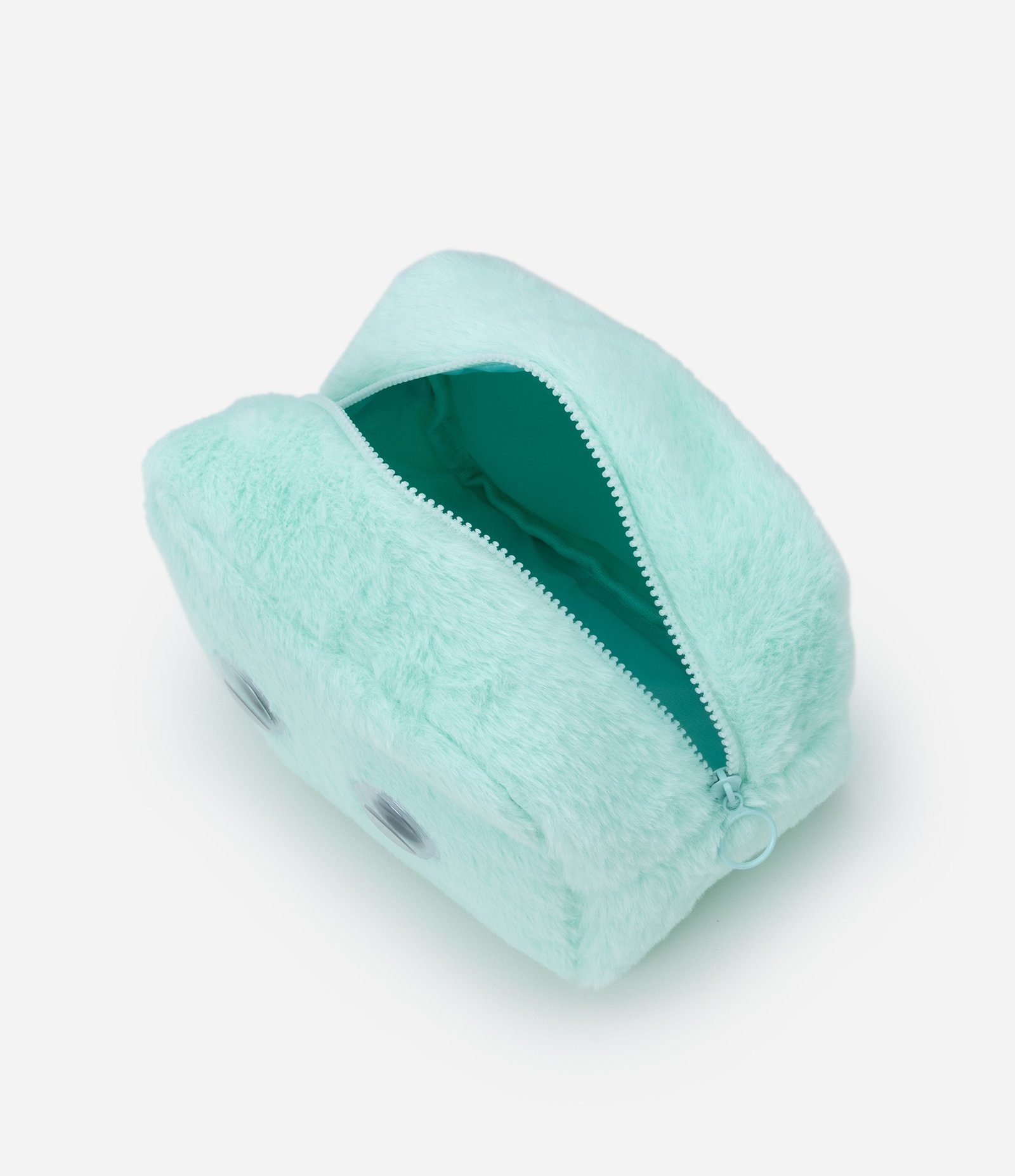 Nécessaire Retangular Média Fleece com Estampa Furry com Olhos Azul Claro 4