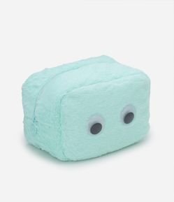 Nécessaire Retangular Média Fleece com Estampa Furry com Olhos