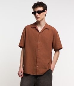 Camisa em Tricoline com Textura