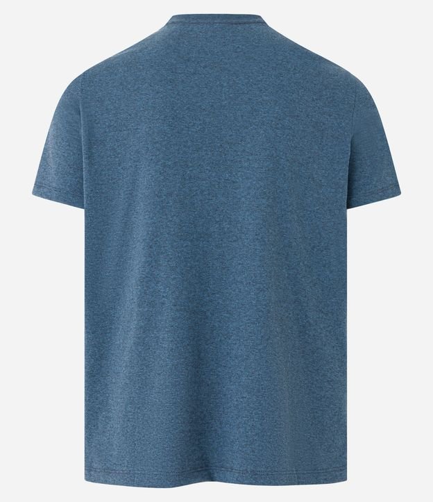 Camiseta Regular em Meia Malha com Estampa Círculo com Montanha Azul 6
