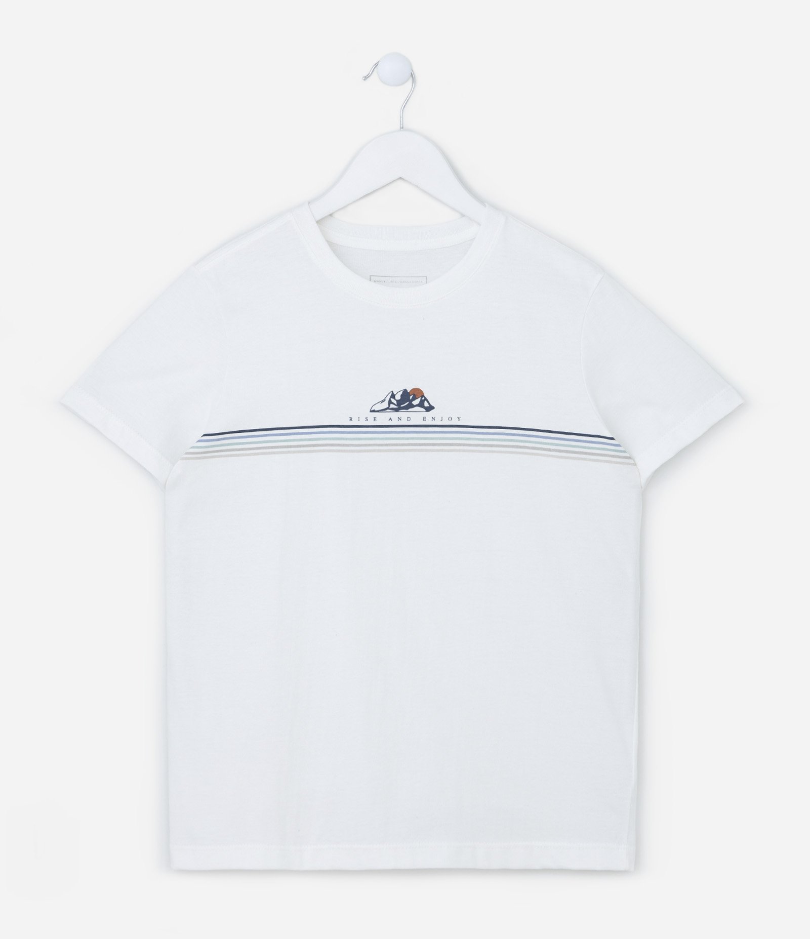 Camiseta Infantil com Estampa de Paisagem - Tam 5 a 14 anos Branco 1