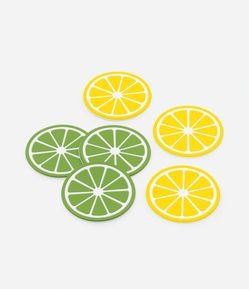 Kit 06 Porta Copos com Estampa de Limões
