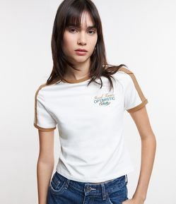 Blusa T-shirt em Algodão com Estampa Optmistic Club