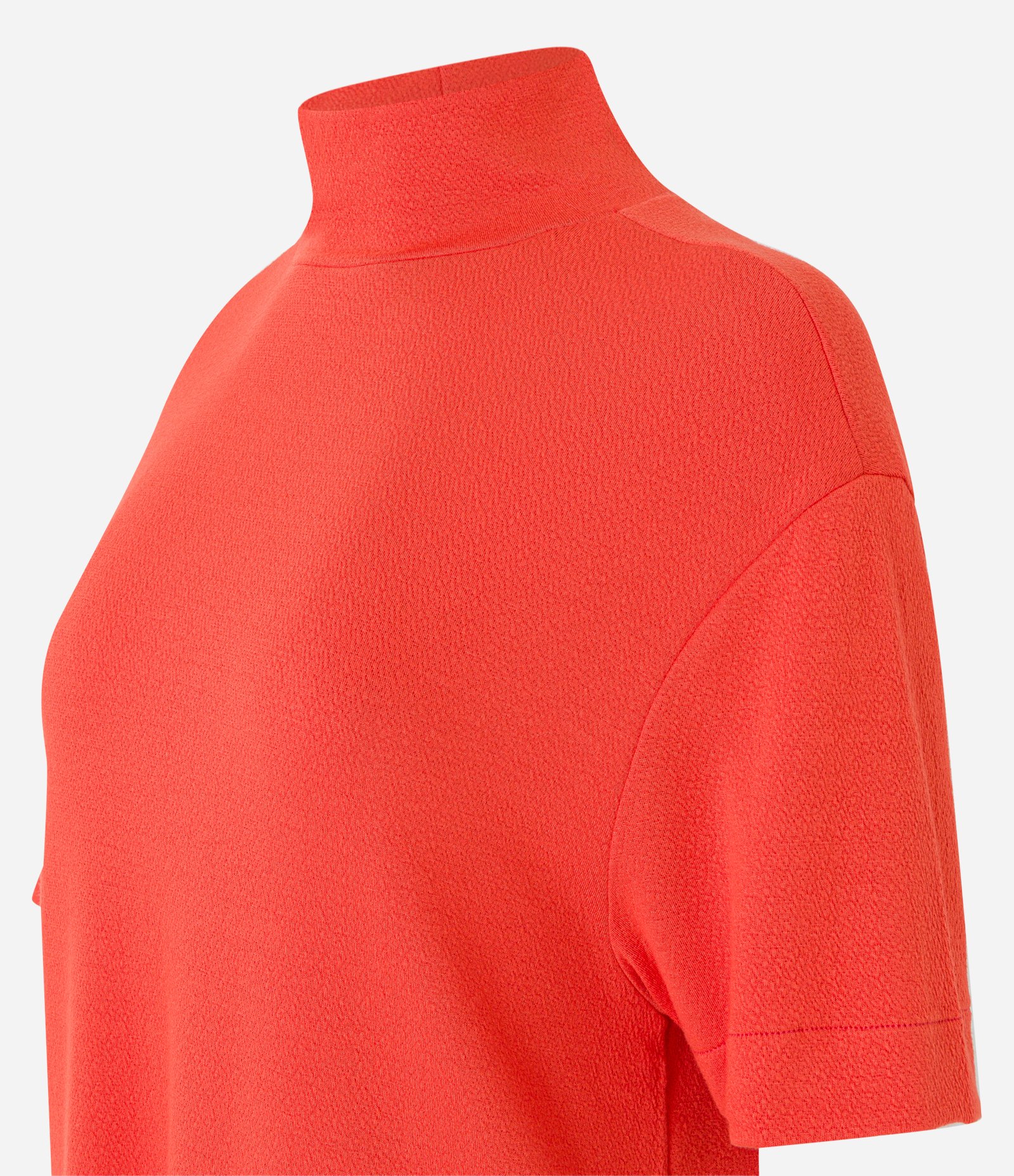 Blusa em Viscose com Gola Alta e Barra Larga Laranja 7