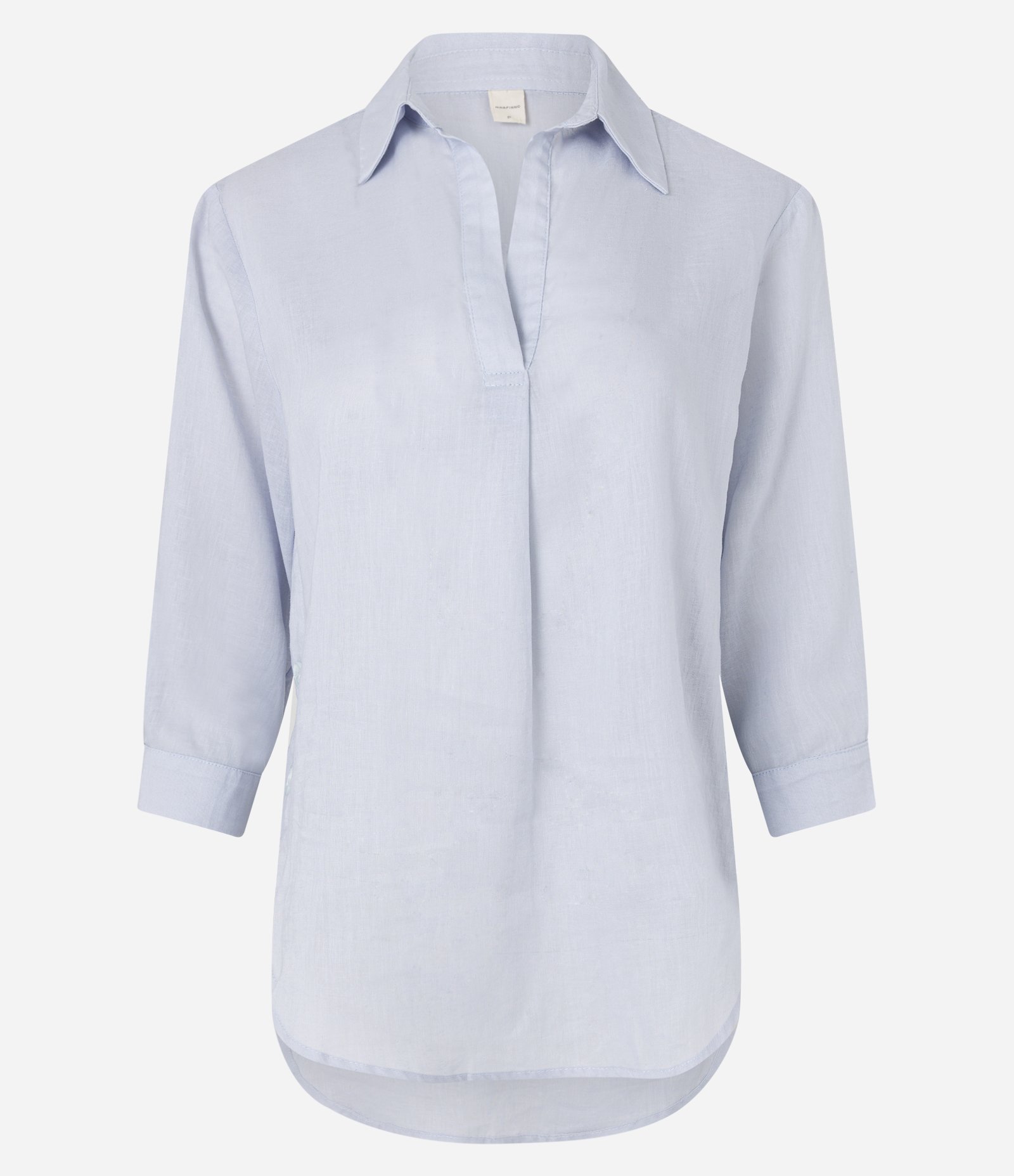 Blusa em Tricoline com Decote V e Botões nas Laterais Azul Claro 5