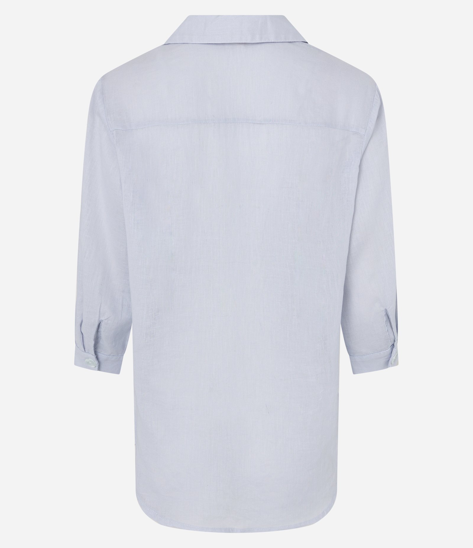Blusa em Tricoline com Decote V e Botões nas Laterais Azul Claro 6