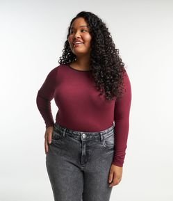 Blusa Crepe com Detalhe Material Sintético Curve & Plus Size