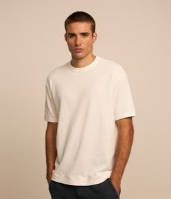 Camiseta Relaxed em Algodão com Textura de Mini Waffle