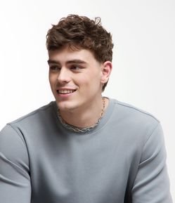 Colar em Metal com Corrente Super Elos Bicolor