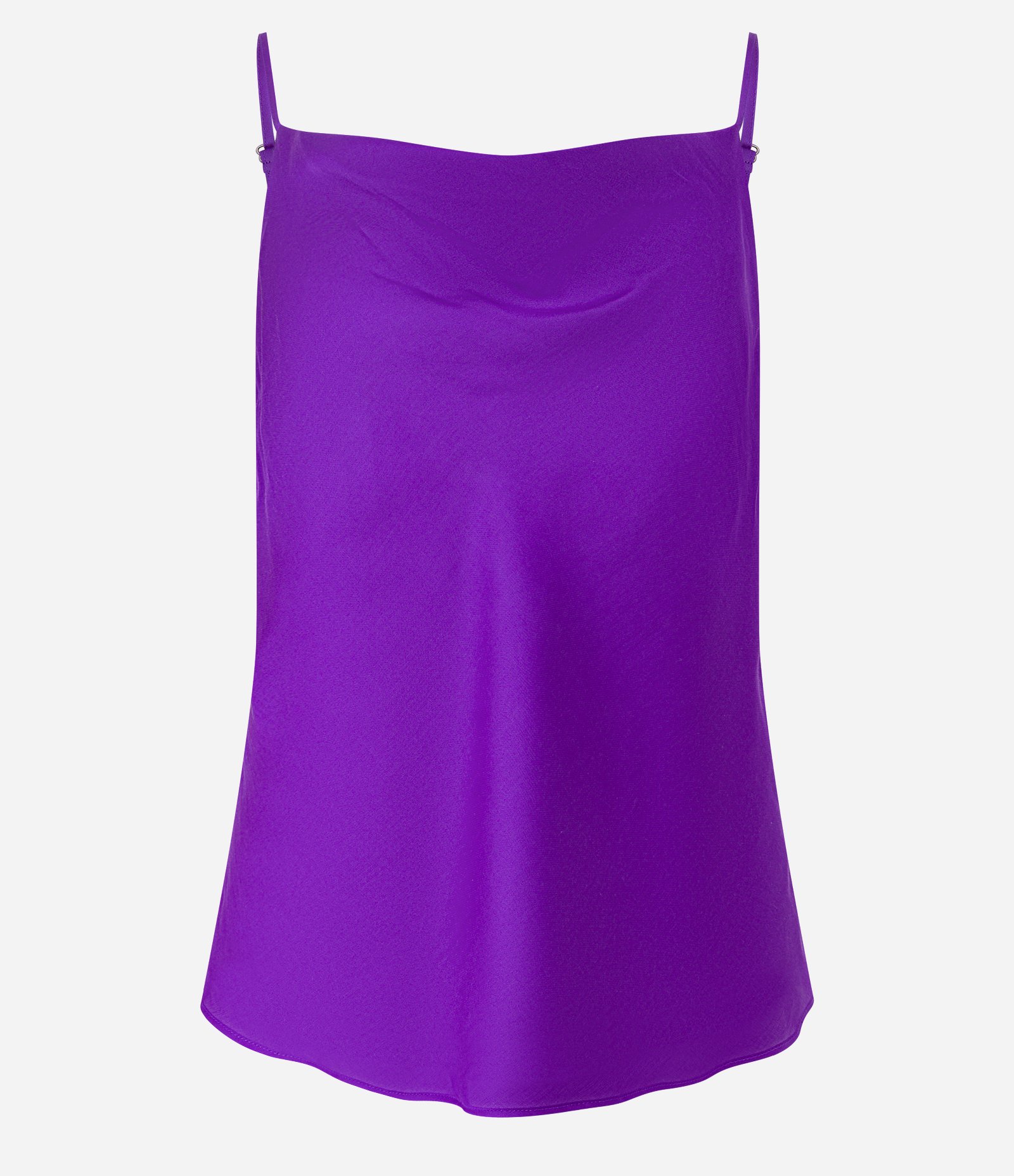 Blusa em Tecido Acetinado com Decote Degagê e Alça Regulável Roxo 5