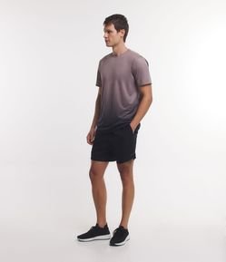 Bermuda Esportiva Curta com Cordão Interno e Lettering Lateral