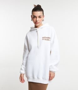 Blusão em Moletom com Forro Fleece e Estampa Frente e Costas Clube do Café