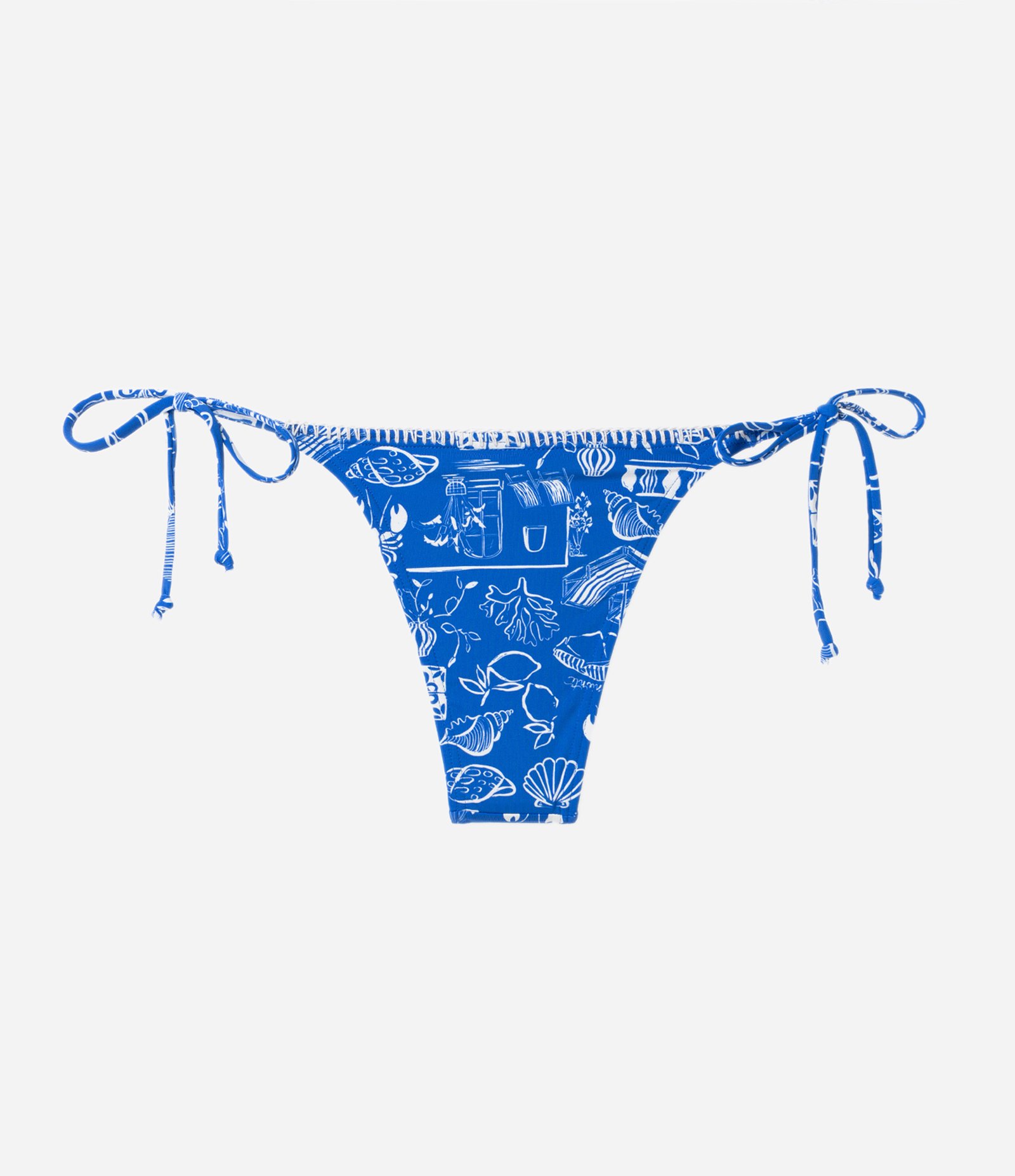 Biquíni Calcinha Lacinho em Microfibra com Estampa Tropical Azul 6