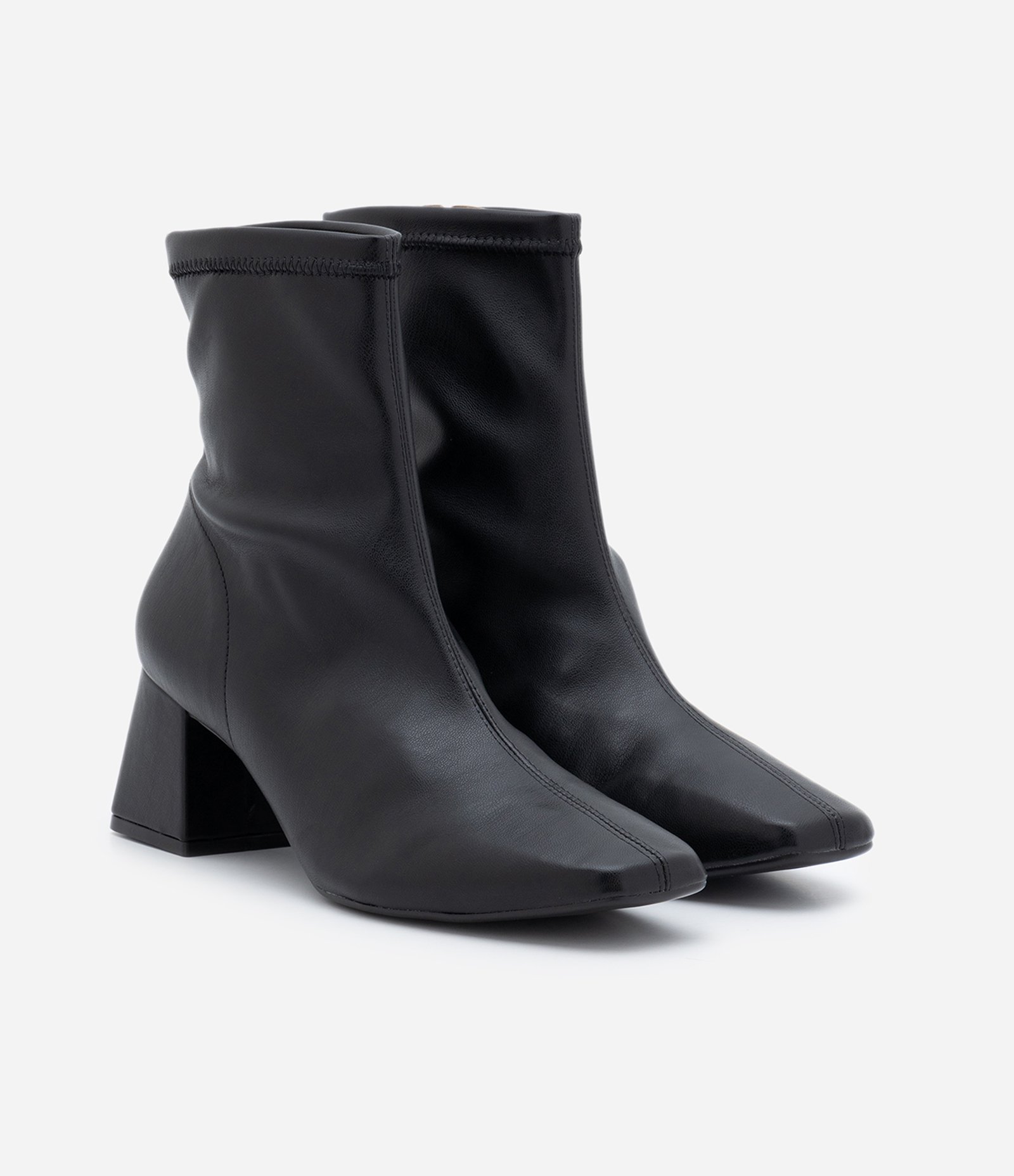 Bico Quadrado Bota Cano Curto Salto Grosso Bico Redondo Bota