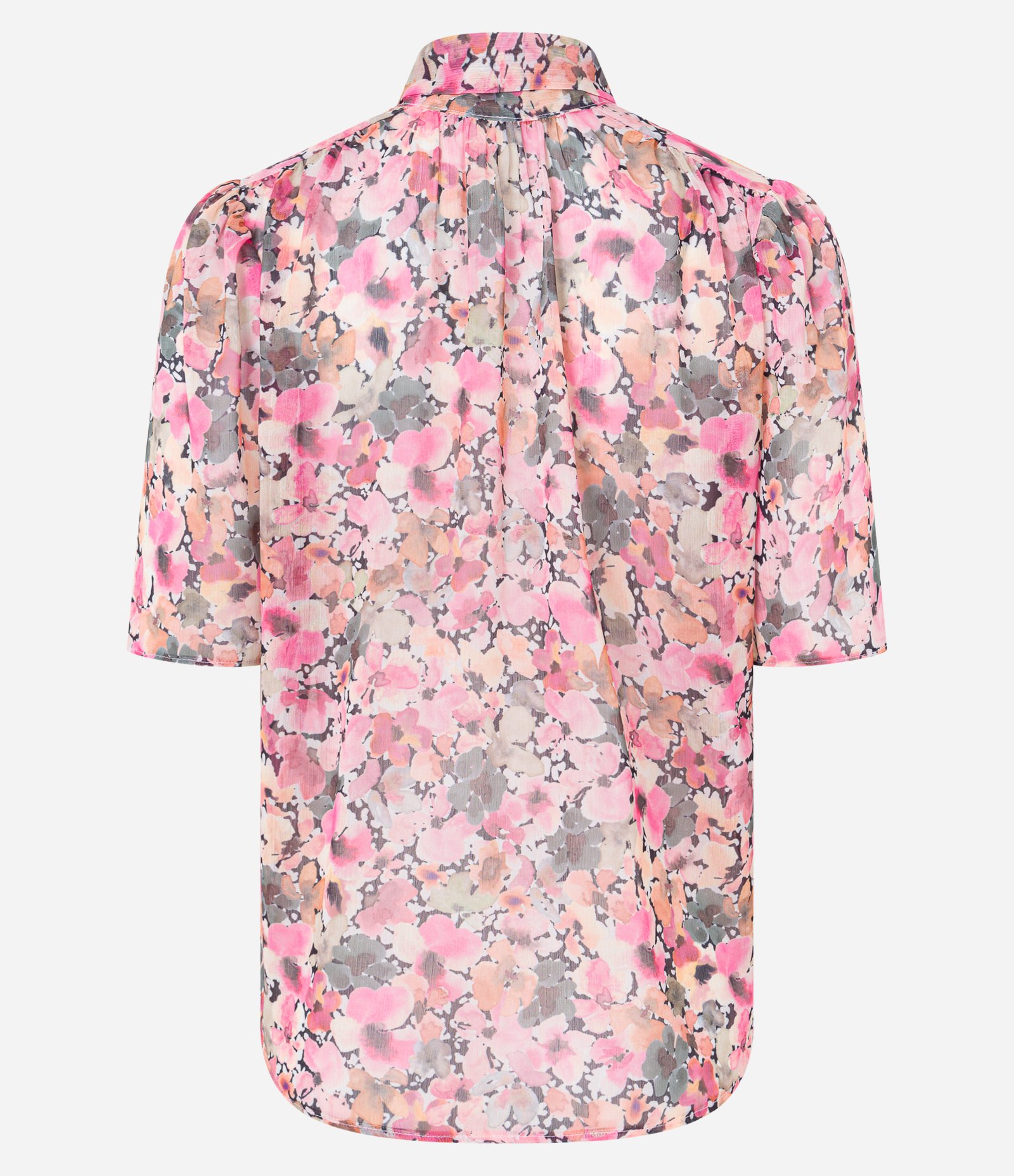 Blusa em Chiffon com Laço na Gola e Estampa Floral Multicores 6
