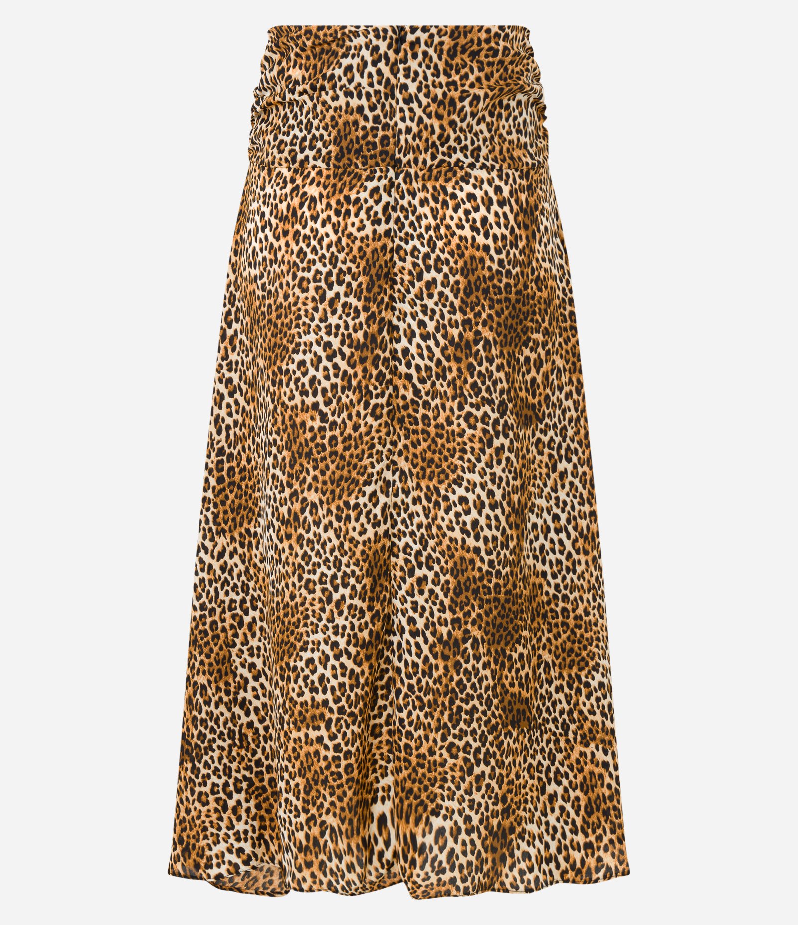 Saia Midi Evasê em Crepe com Estampa Animal Print Onça Marrom 7