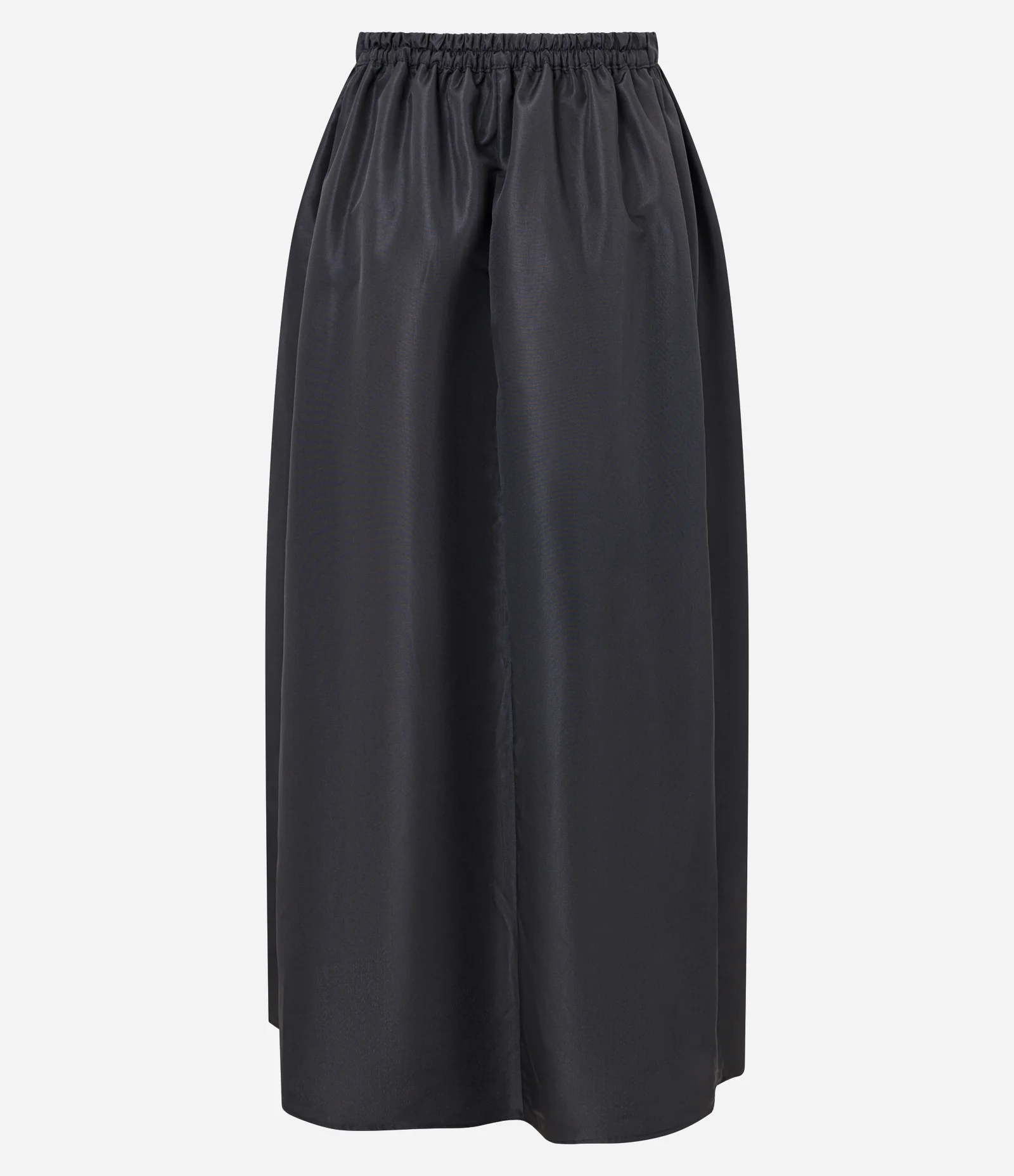 Saia Midi com Cós Elástico nas Costas e Bolso Frontal Preto 2