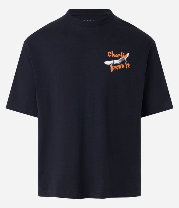 Camiseta Boxy em Meia Malha com Estampa Frente e Costas Charlie Brown Jr Preto 6