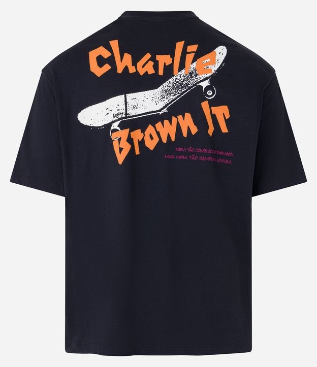 Camiseta Boxy em Meia Malha com Estampa Frente e Costas Charlie Brown Jr Preto 7
