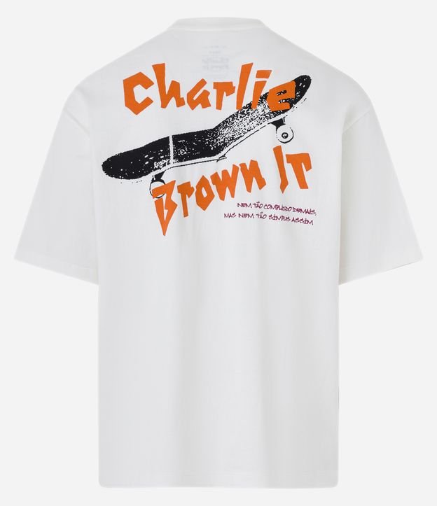 Camiseta Boxy em Meia Malha com Estampa Frente e Costas Charlie Brown Jr Snow White 2