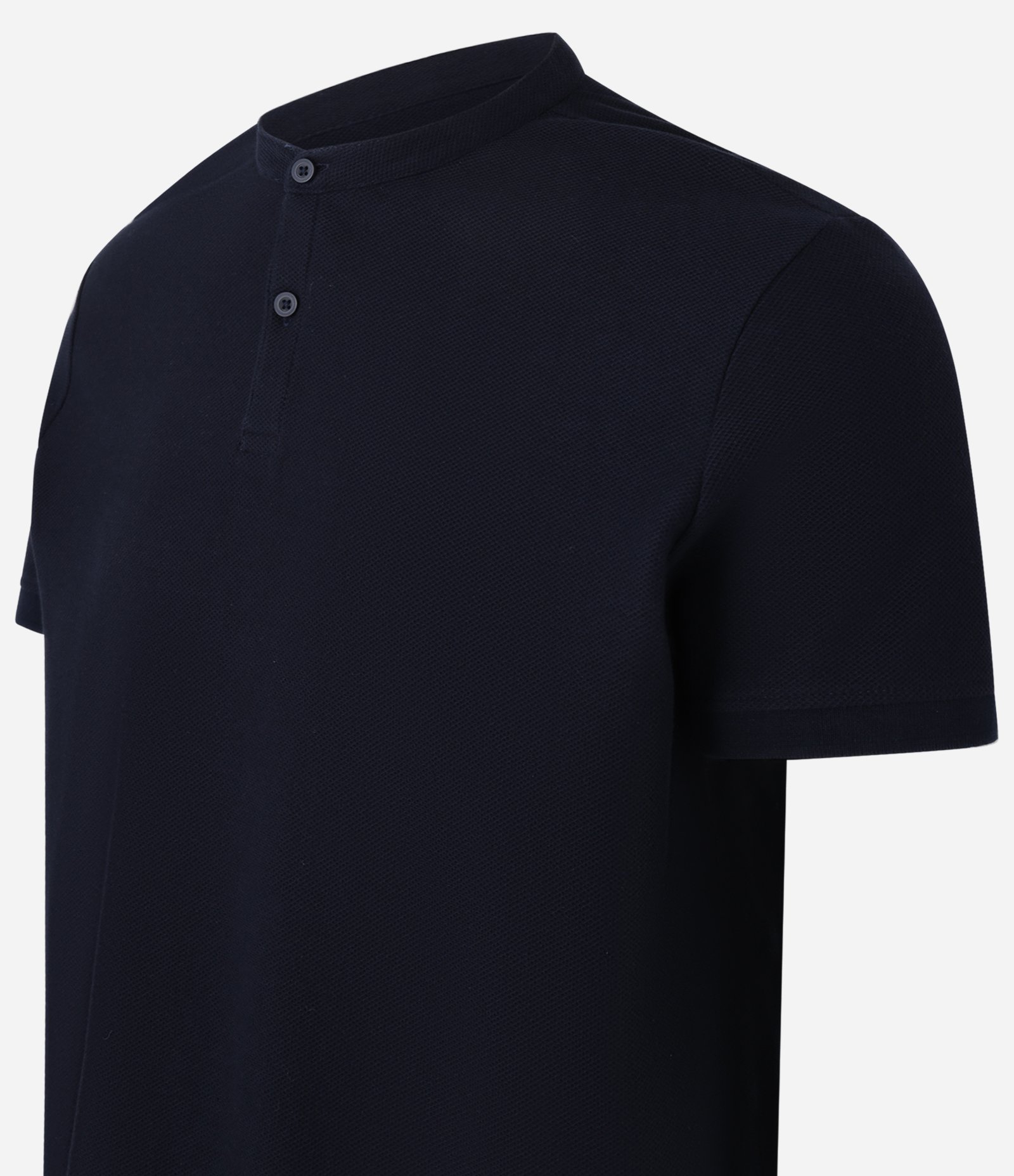 Camisa Polo Slim em Piquet Texturizado Azul Marinho 6