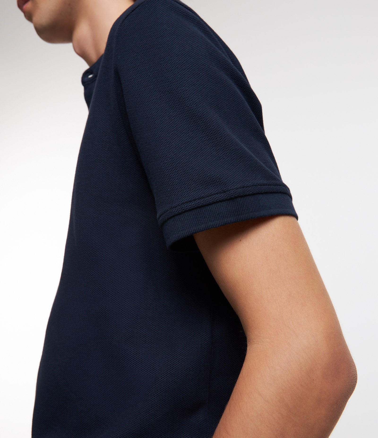 Camisa Polo Slim em Piquet Texturizado Azul Marinho 4