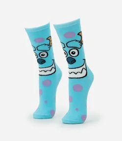 Meia Cano Longo em Algodão Estampa Sulley Monstros SA