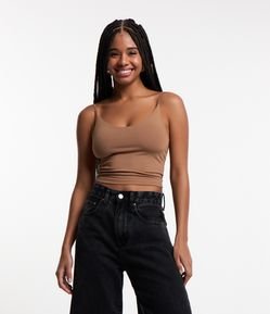 Blusa de Alça Básica em Poliamida