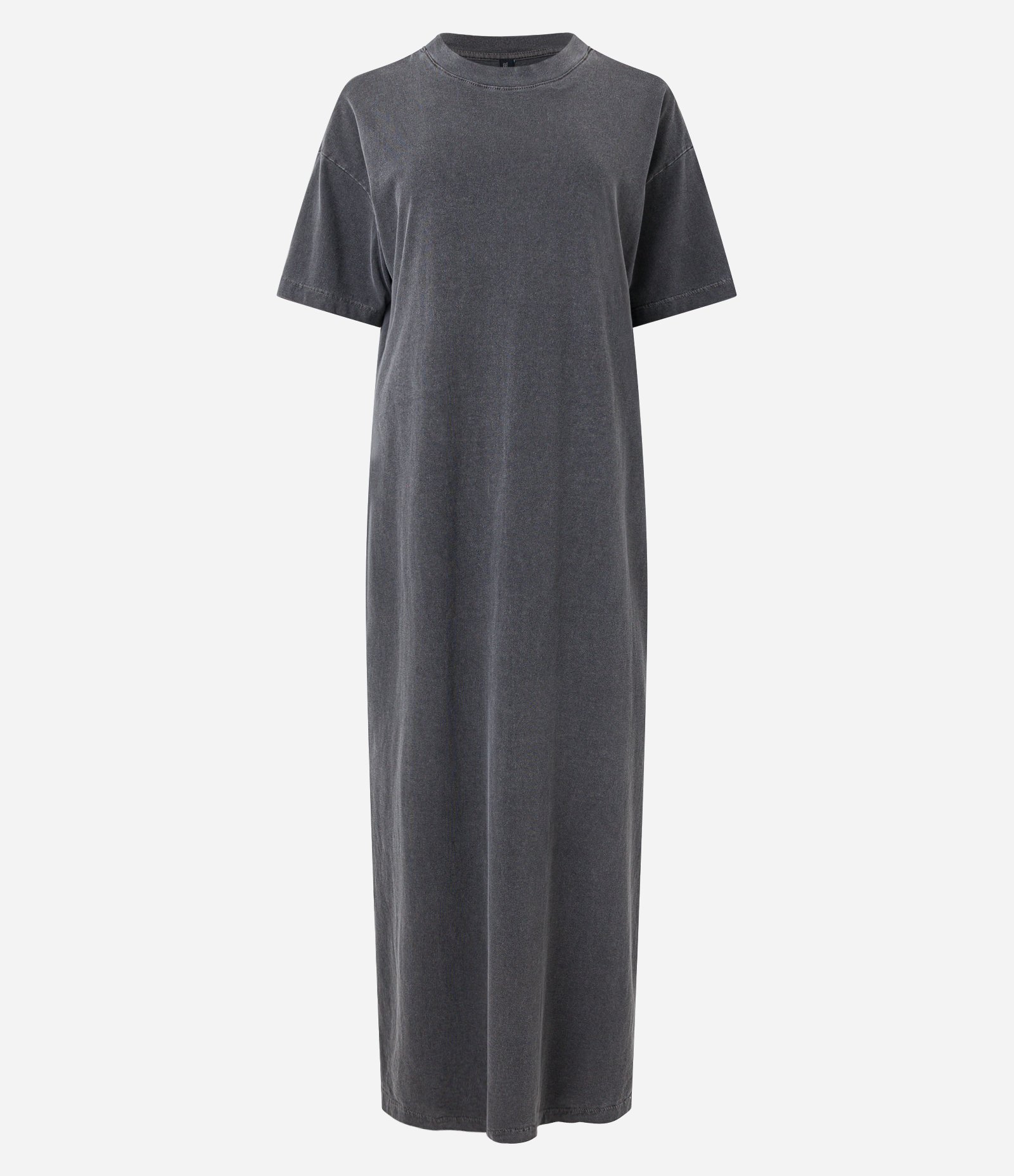 Vestido New Midi em Algodão com Fenda Lateral Preto Estonado 4