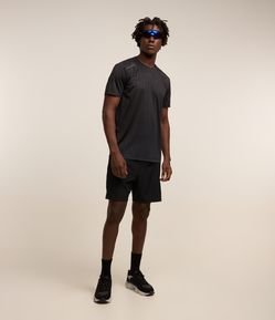 Bermuda Esportiva com Cordão Interno e Lettering Refletivo